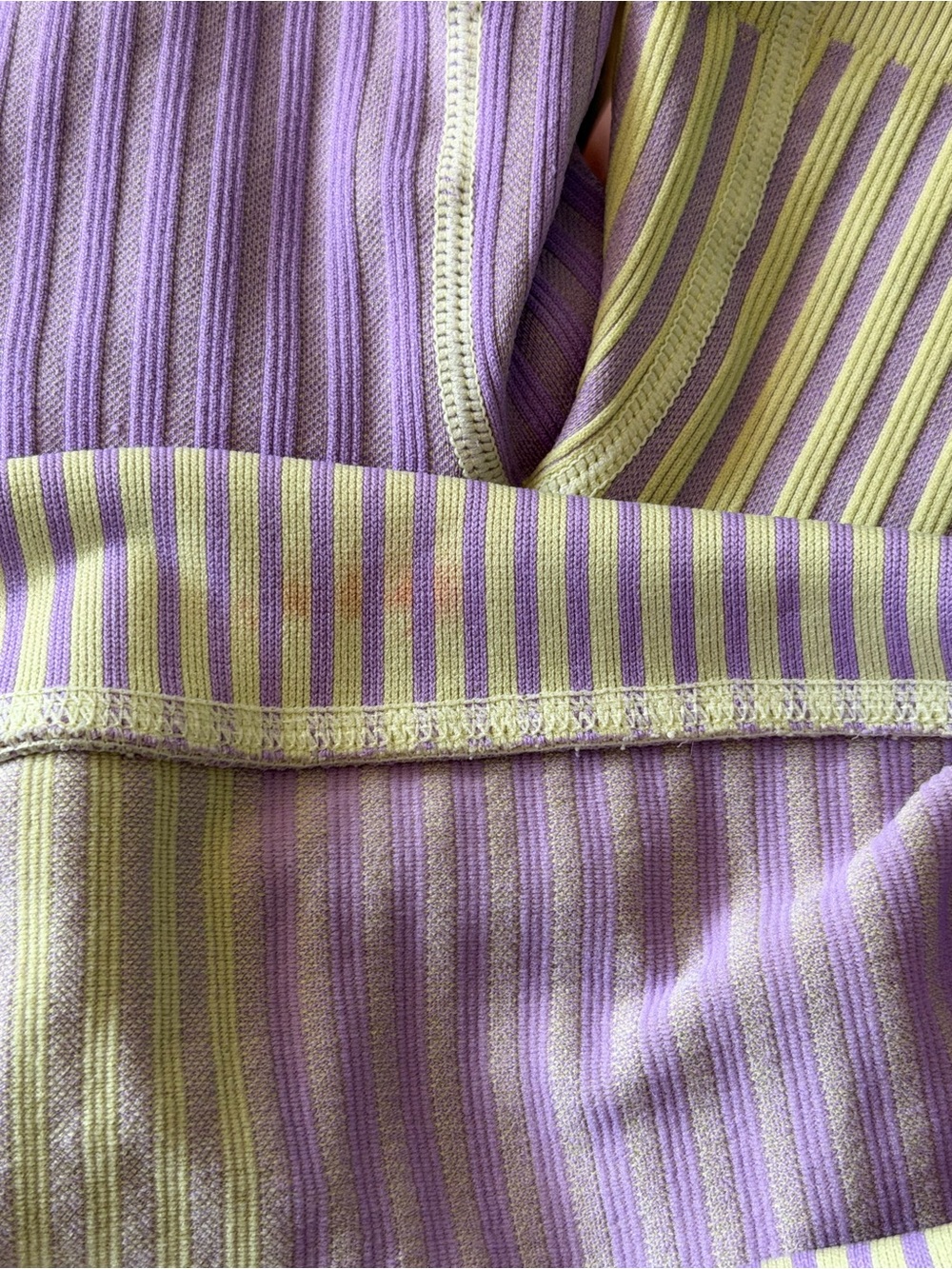 Striped Lavender & Olive Ribbed Active Set - Crop Tank + Biker Shorts - Picture 15 of 15